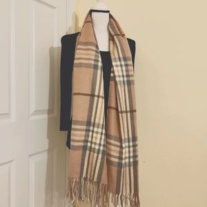 Boutique Plaid Check Heather Pink Scarf Shawl Pashmina LIMITED & NEW